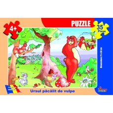 Puzzle - Ursul păcălit de vulpe - 35 piese